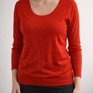 Dressbarn Vibrant Orange Scoop Neck Sweater